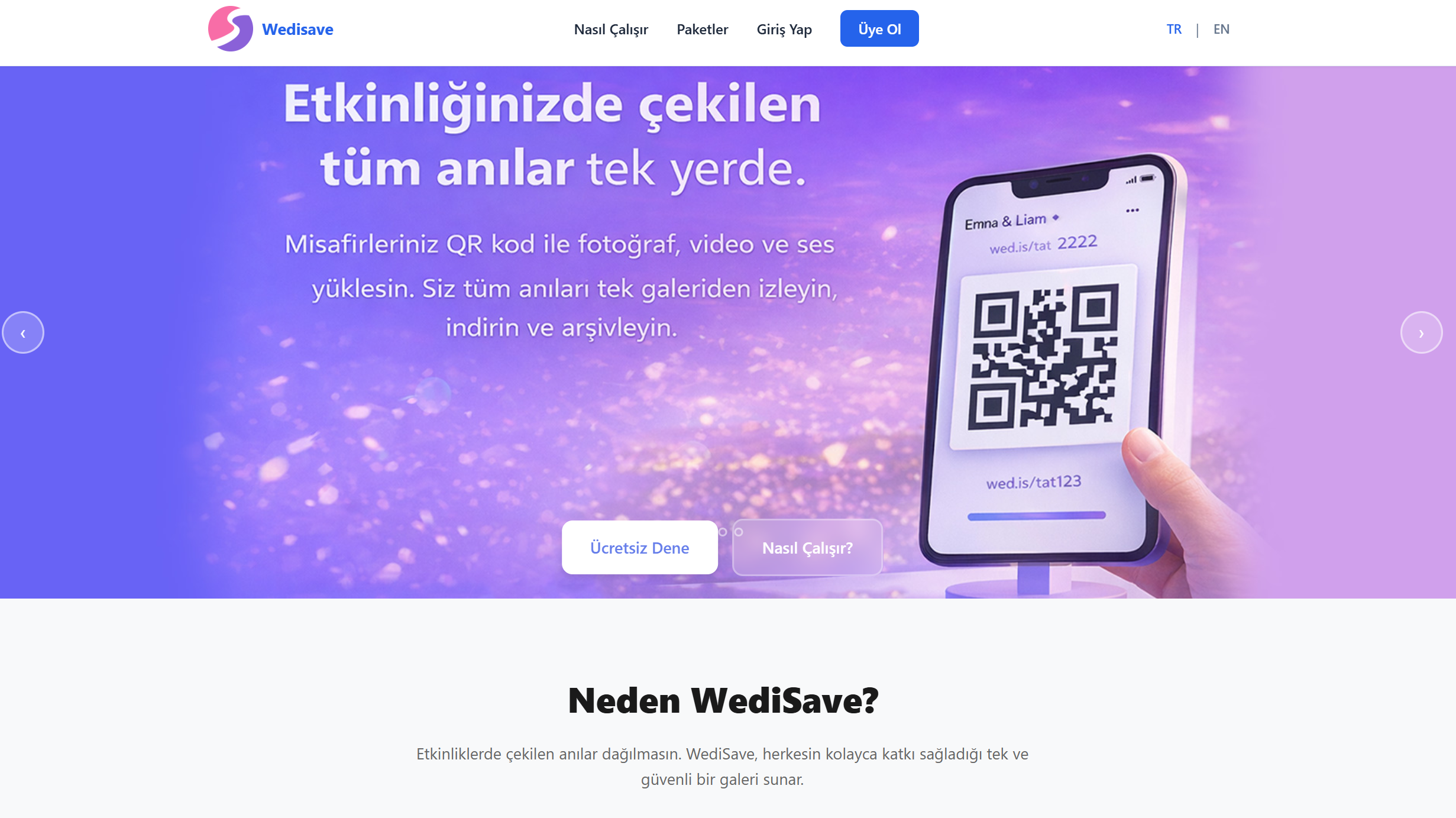 WediSave - SaaS Etkinlik Platformu